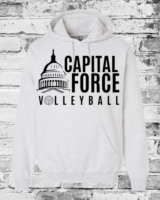 Adult Ash Hoodie w/Black Logo