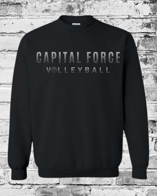 Adult Black Crewneck w/Black Ombre Capital Force