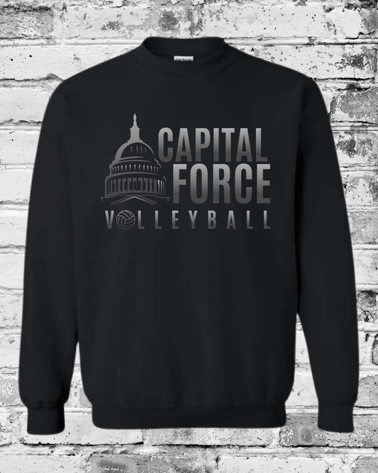 Adult Black Crewneck w/Black Ombre Logo