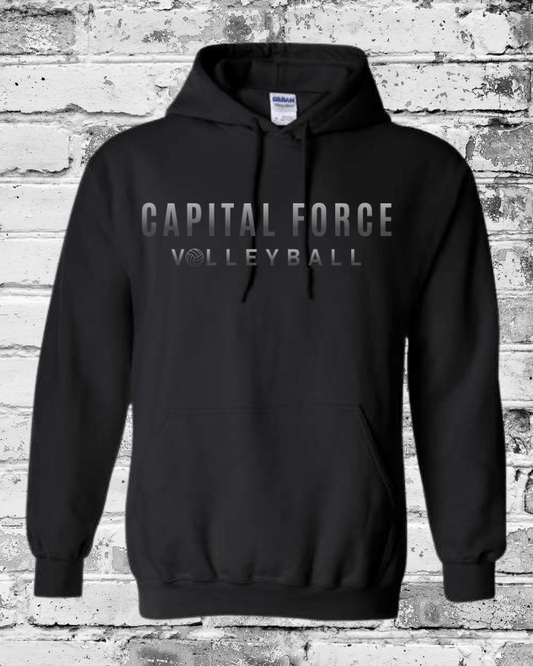 Adult Black Hoodie w/Black Ombre Capital Force