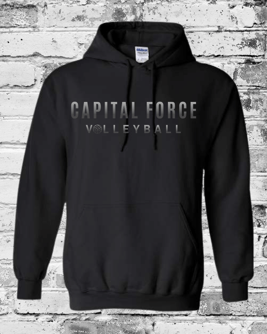 Adult Black Hoodie w/Black Ombre Capital Force