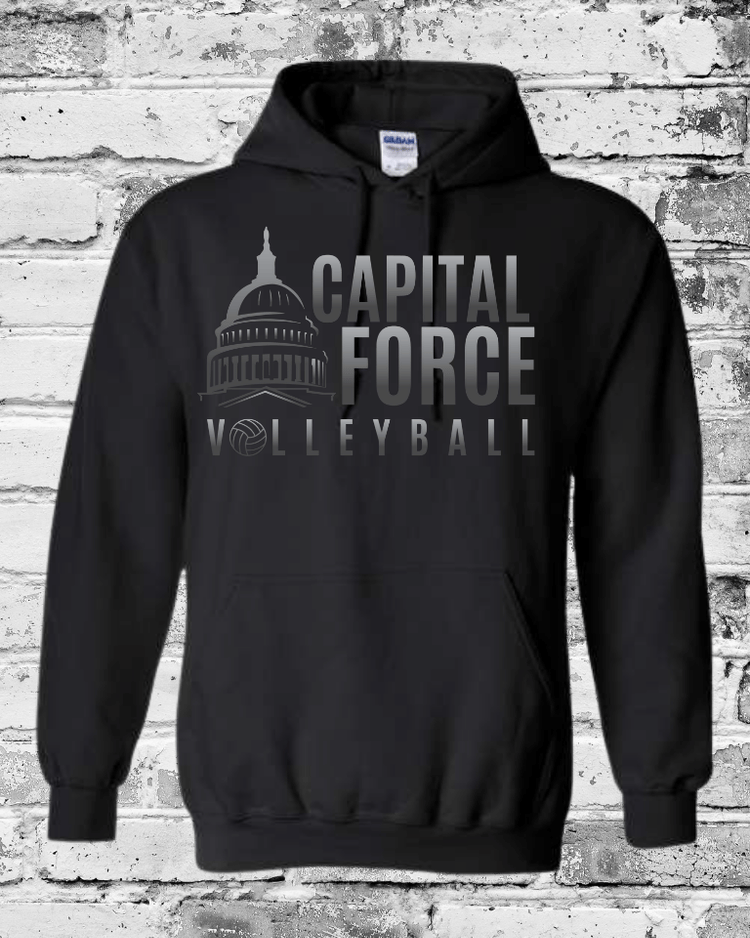 Adult Black Hoodie w/Black Ombre Logo