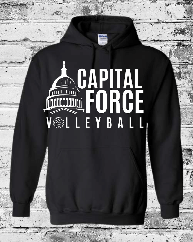 Adult Black Hoodie w/White Logo