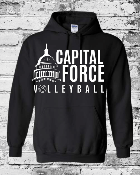 Adult Black Hoodie w/White Logo