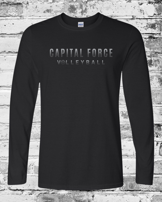 Adult Black Long Sleeve w/Black Ombre Capital Force