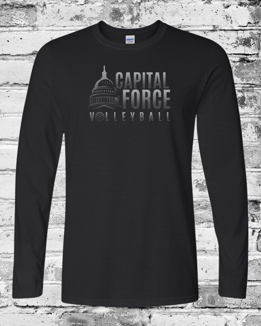 Adult Black Long Sleeve w/Black Ombre Logo
