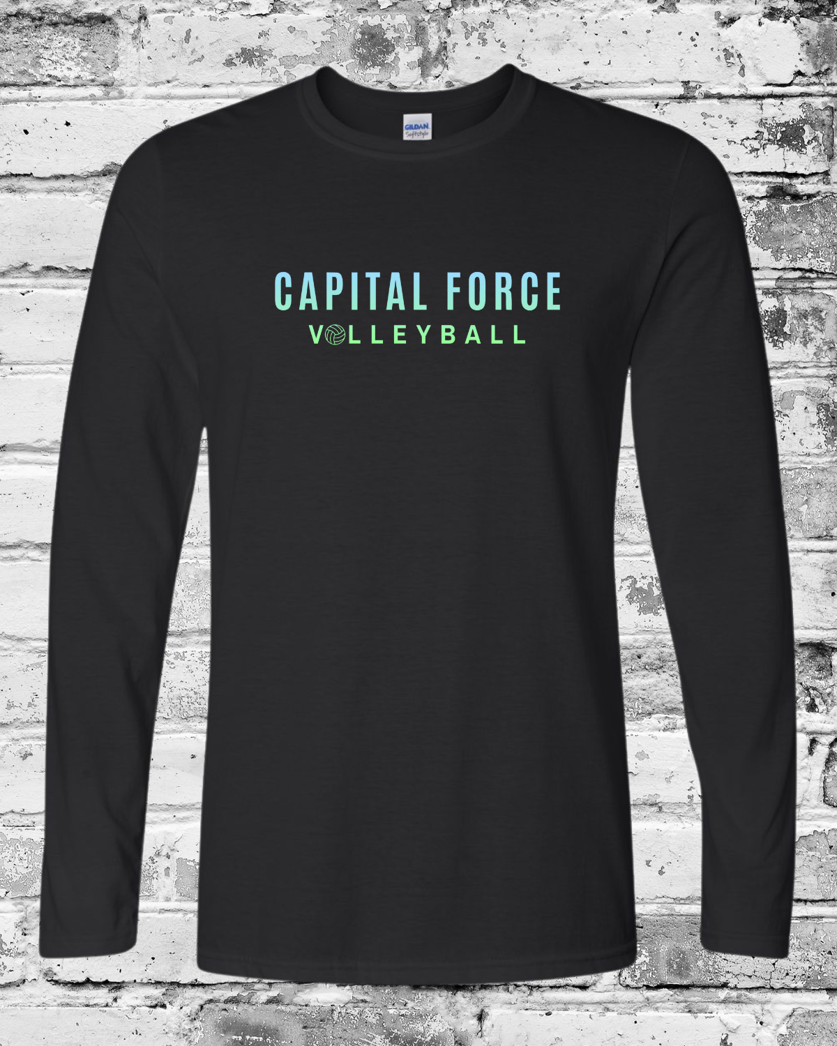 Adult Black Long Sleeve w/Ombre Capital Force