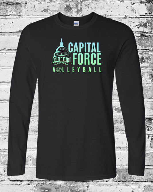 Adult Black Long Sleeve w/Ombre Logo