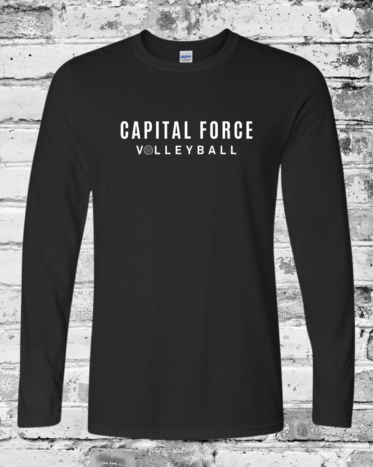 Adult Black Long Sleeve w/White Capital Force