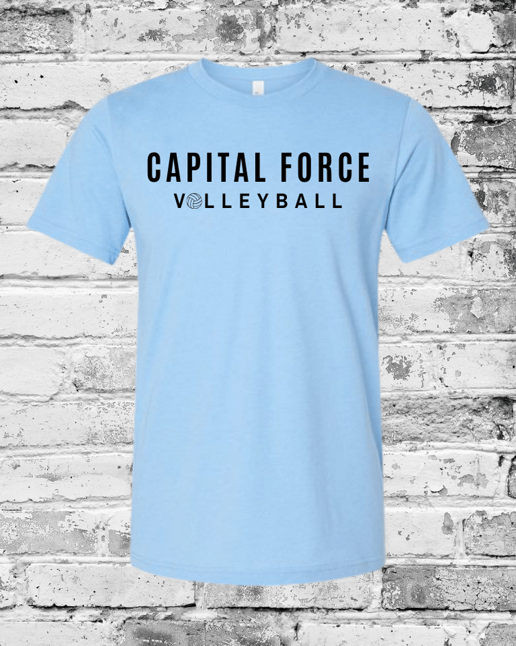 Adult Carolina Blue T-Shirt w/Black Capital Force