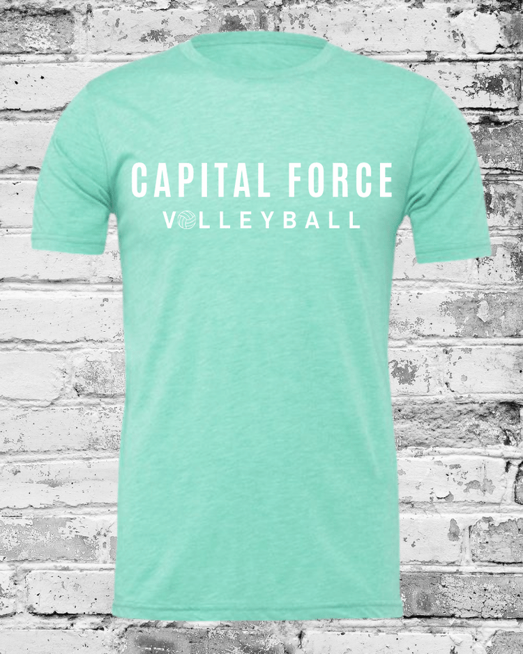 Adult Mint T-Shirt w/White Capital Force