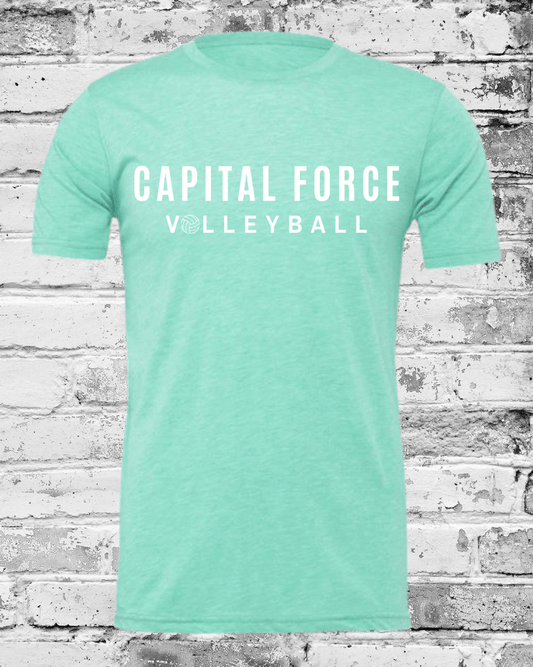 Adult Mint T-Shirt w/White Capital Force