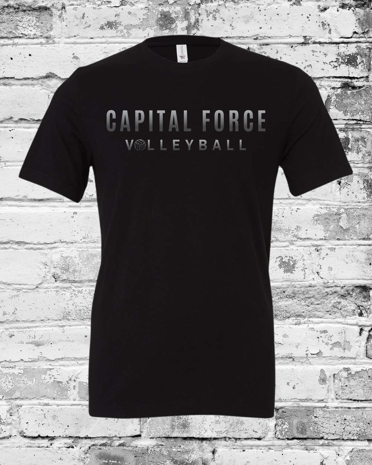 Adult Black T-Shirt w/Black Ombre Capital Force