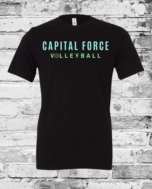 Adult Black T-Shirt w/Ombre Capital Force