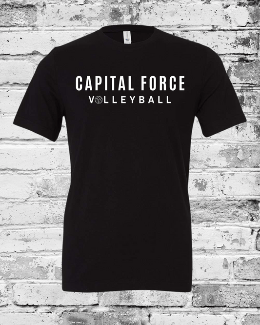 Adult Black T-Shirt w/White Capital Force