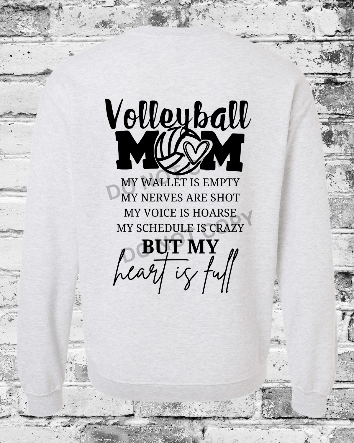 Adult Ash Crewneck w/Heart is Full
