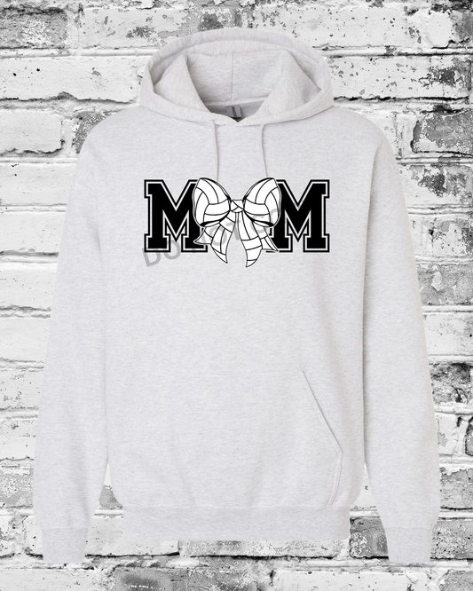 Adult Ash Hoodie w/Mom Volleyball Bow