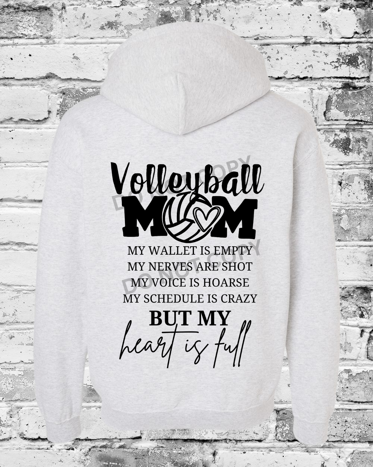 Adult Ash Hoodie w/Heart is Full