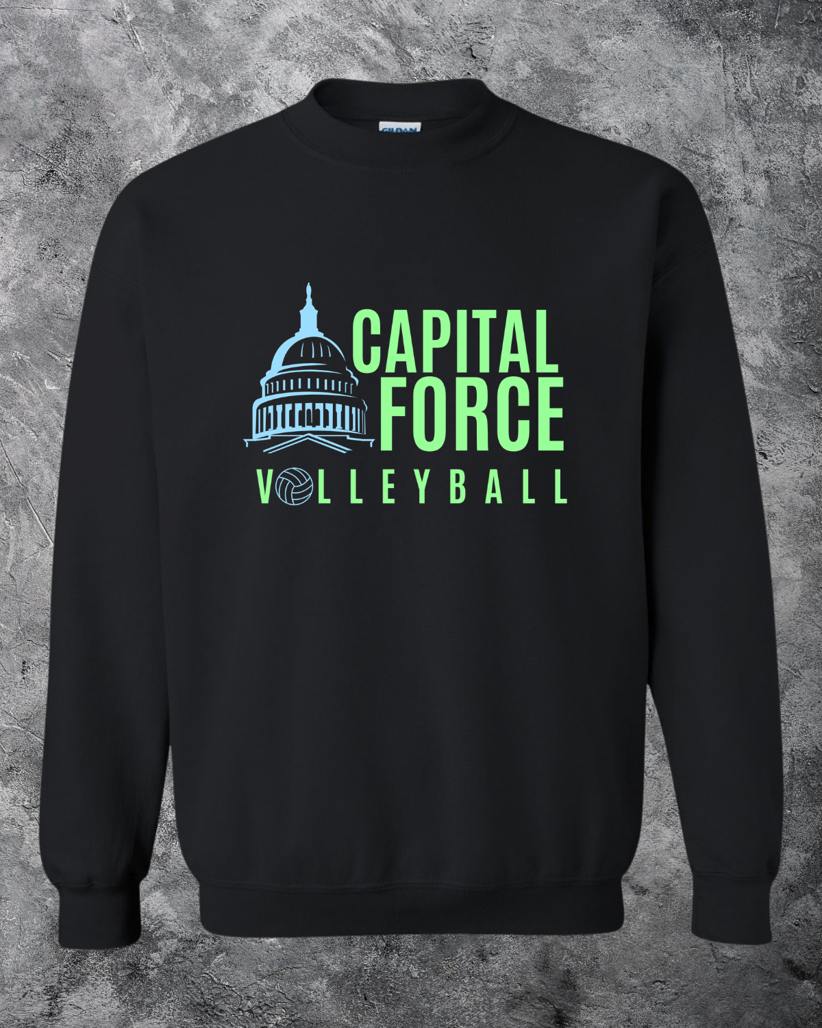 Youth Black Crewneck w/ Logo