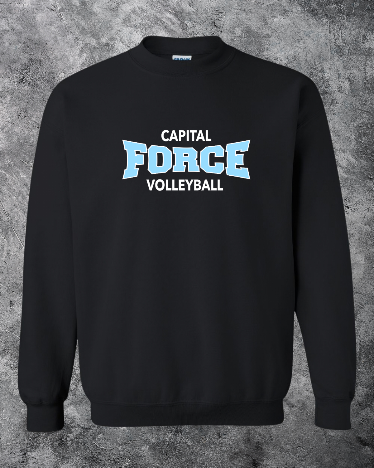 Youth Black Crewneck w/ White Force