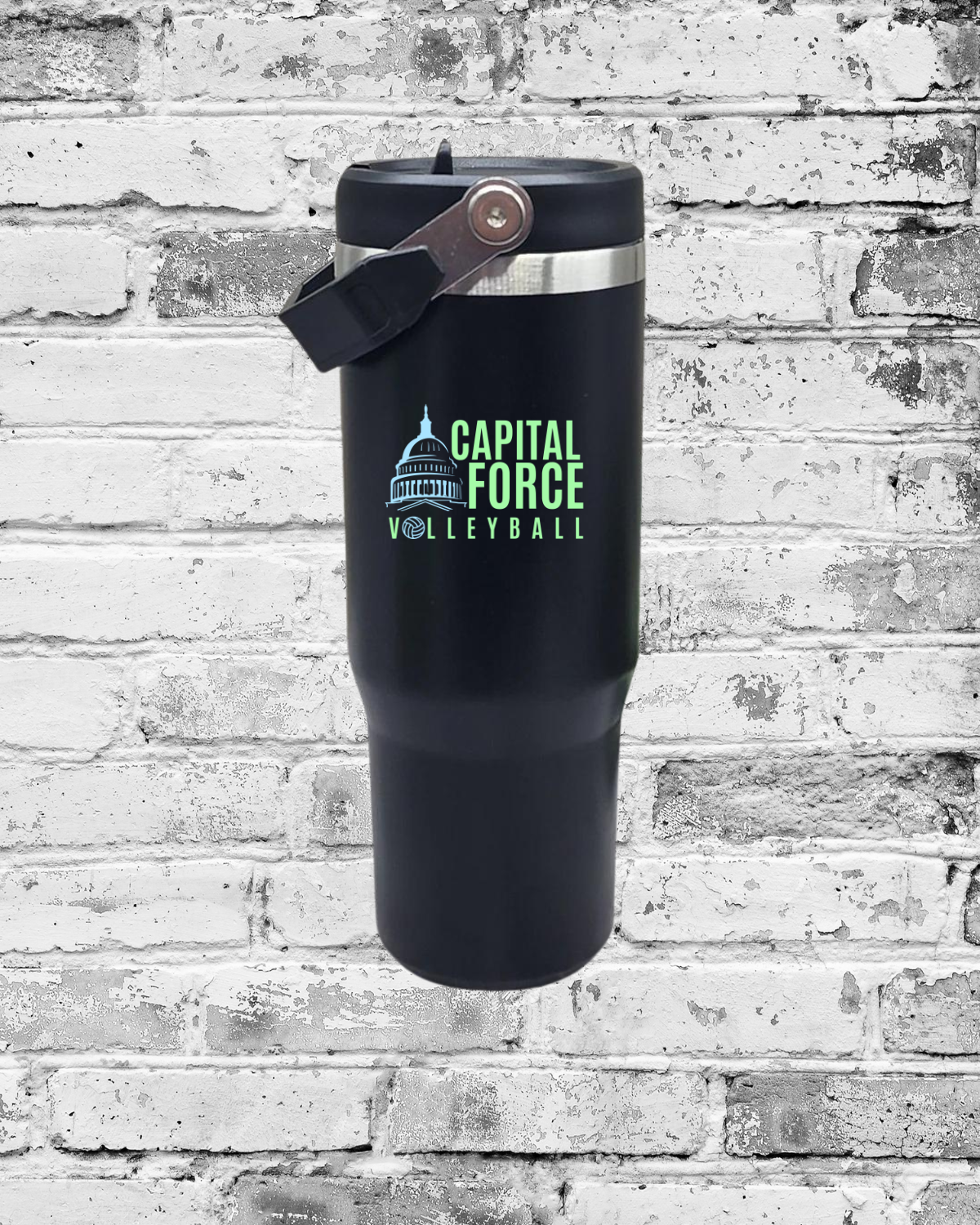 Black Sports Bottle w/Decal