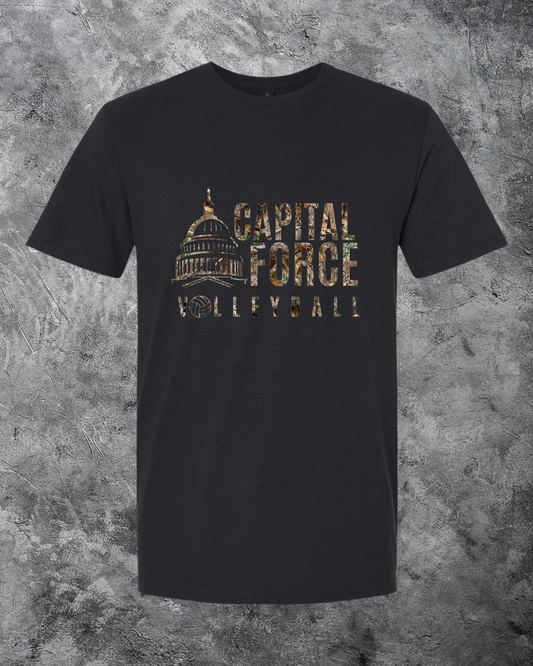Youth Black T-Shirt w/ Camo Logo