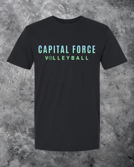 Youth Black T-Shirt w/ Ombre Capital Force