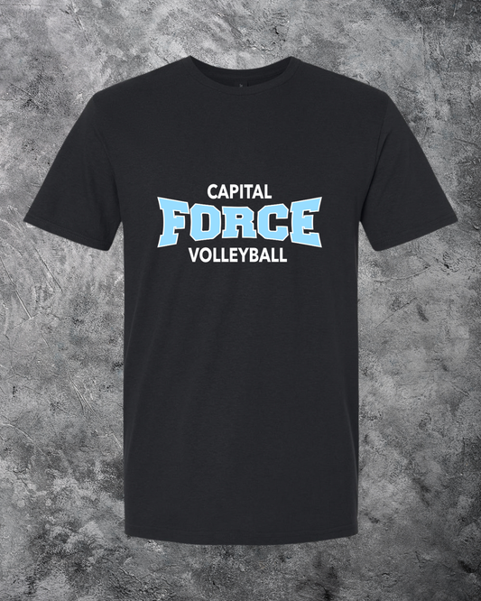 Youth Black T-Shirt w/ White Force