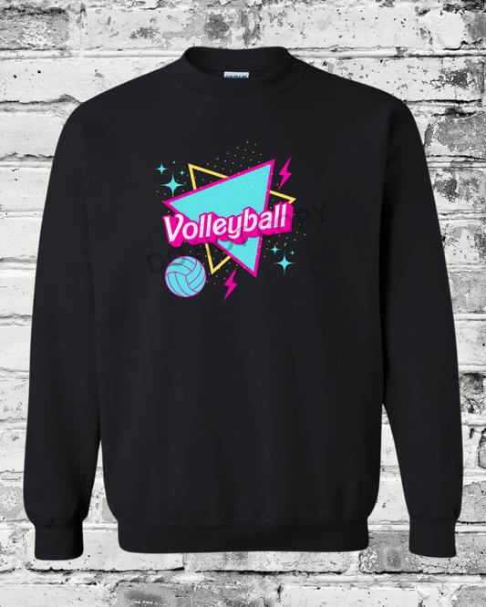 Adult Black Crewneck w/Barbie Volleyball