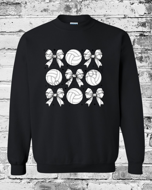 Adult Black Crewneck w/Bow