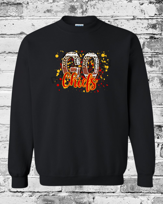 Adult Black Crewneck w/Chiefs