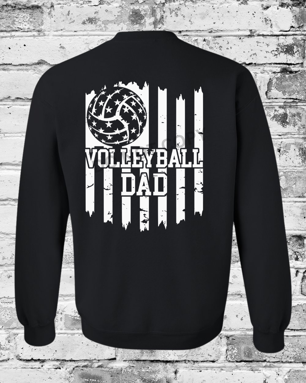 Adult Black Crewneck w/White Dad Flag