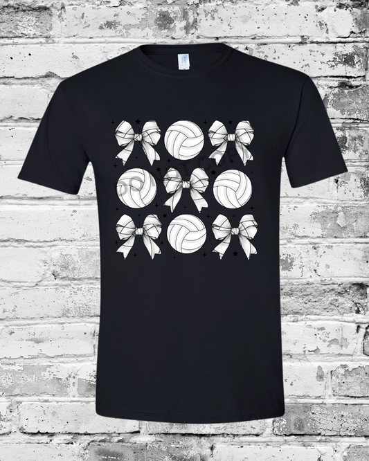 Adult Black T-Shirt w/Bow