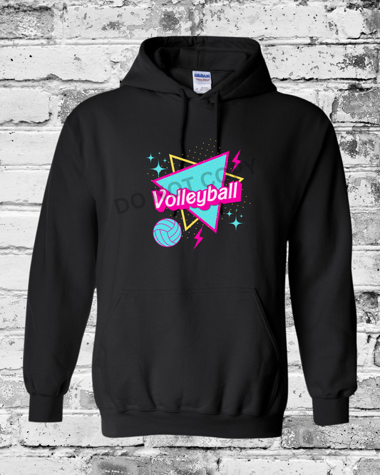 Adult Black Hoodie w/Barbie Volleyball