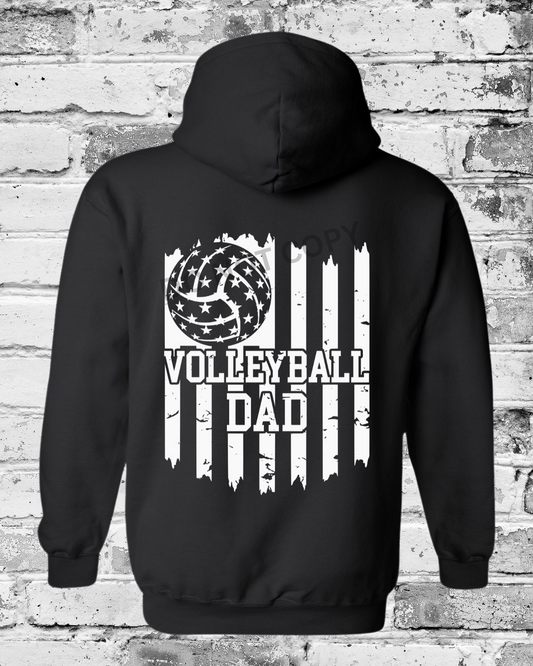 Adult Black Hoodie w/White Dad Flag