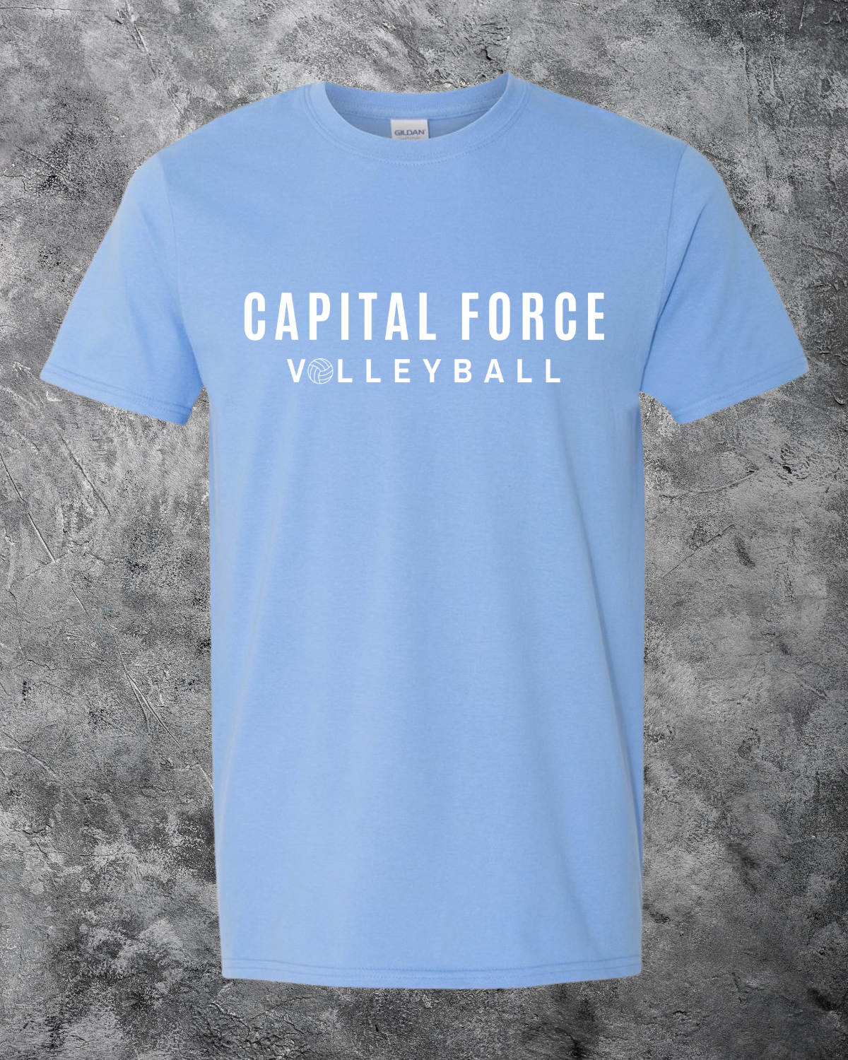 Youth Blue T-Shirt w/ White Capital Force