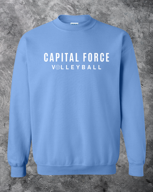 Adult Blue Crewneck w/ White Capital Force