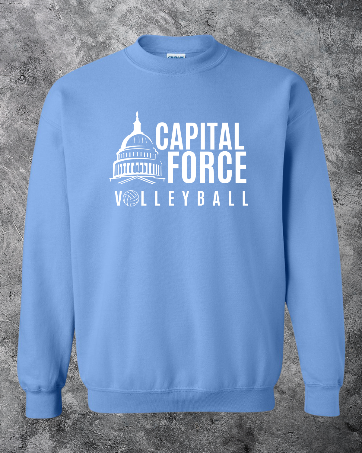 Adult Blue Crewneck w/ White Logo