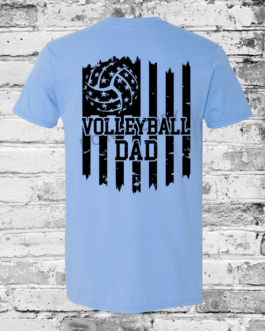Adult Carolina Blue T-Shirt w/Black Dad Flag