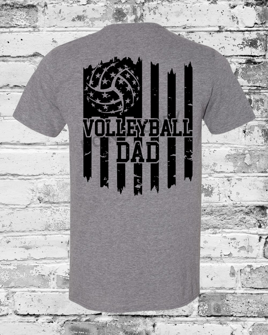 Adult Graphite Heather T-Shirt w/Black Dad Flag