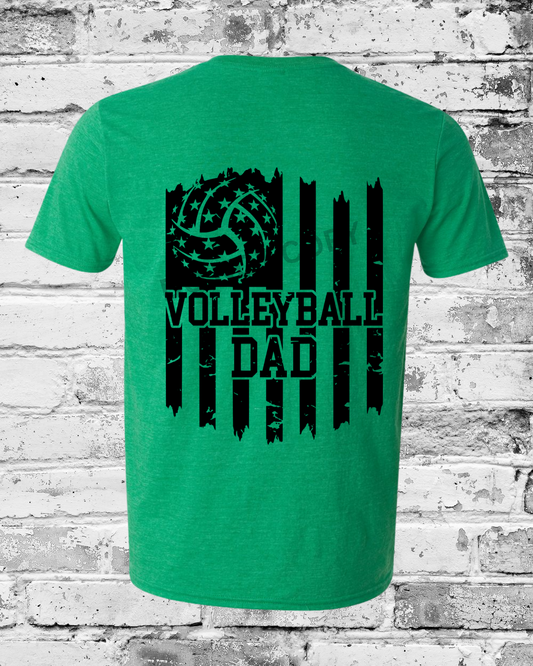 Adult Heather Irish Green T-Shirt w/Black Dad Flag