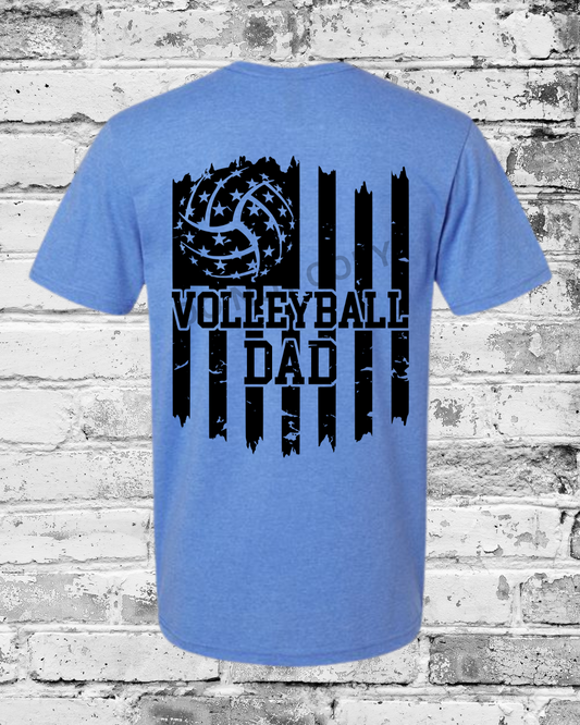 Adult Heather Royal T-Shirt w/Black Dad Flag
