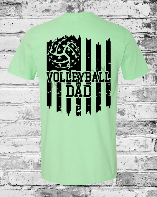 Adult Mint Green T-Shirt w/Black Dad Flag