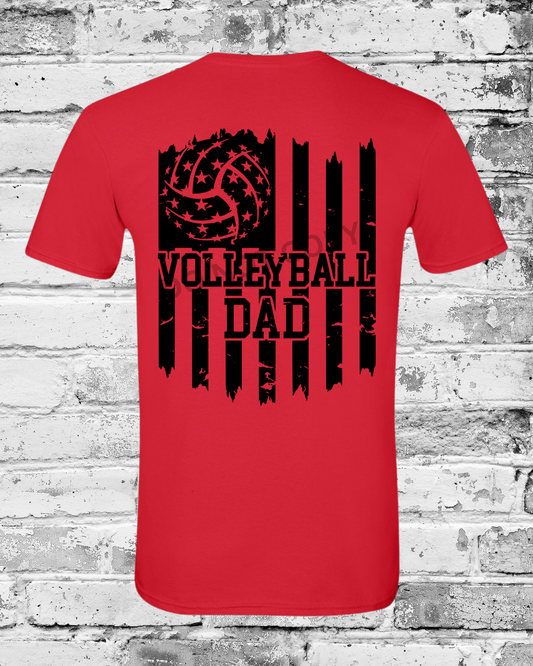 Adult Red T-Shirt w/Black Dad Flag
