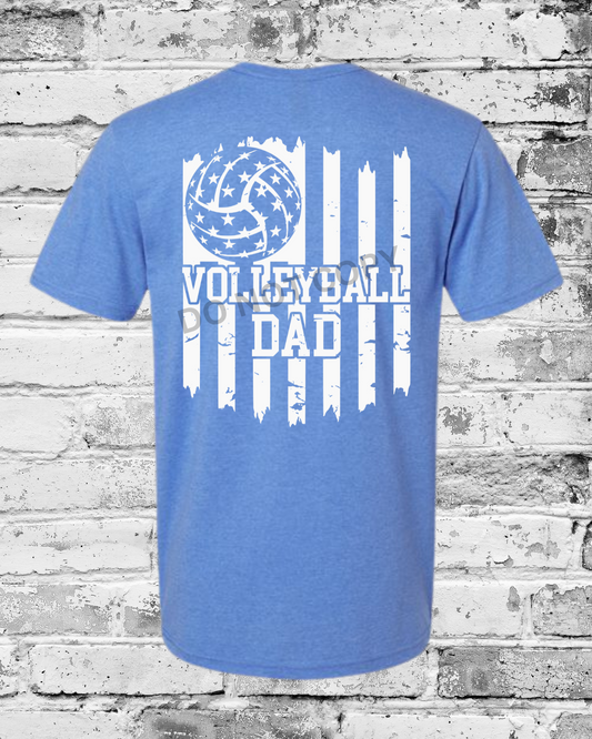 Adult Heather Royal T-Shirt w/White Dad Flag