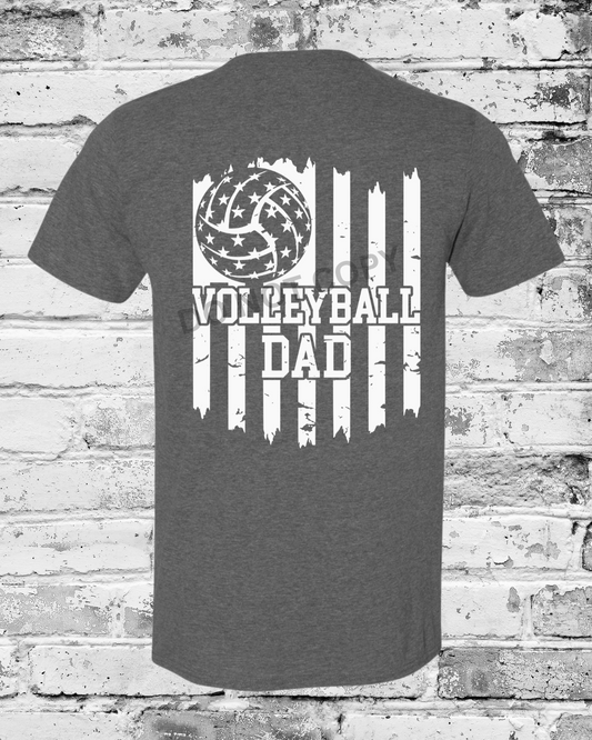 Adult Heather Dark Grey T-Shirt w/White Dad Flag