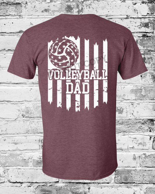 Adult Heather Maroon T-Shirt w/White Dad Flag