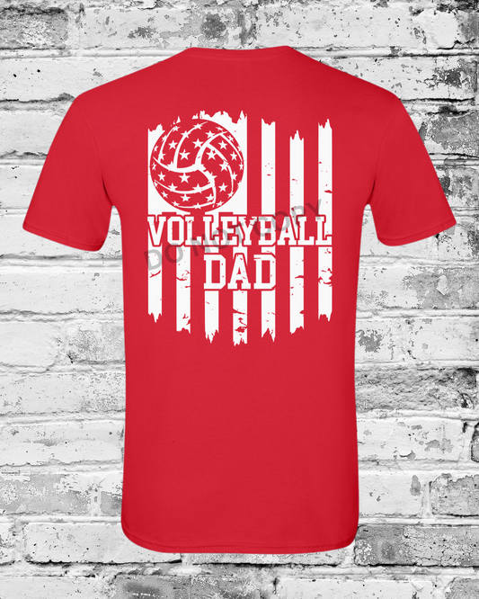 Adult Red T-Shirt w/White Dad Flag
