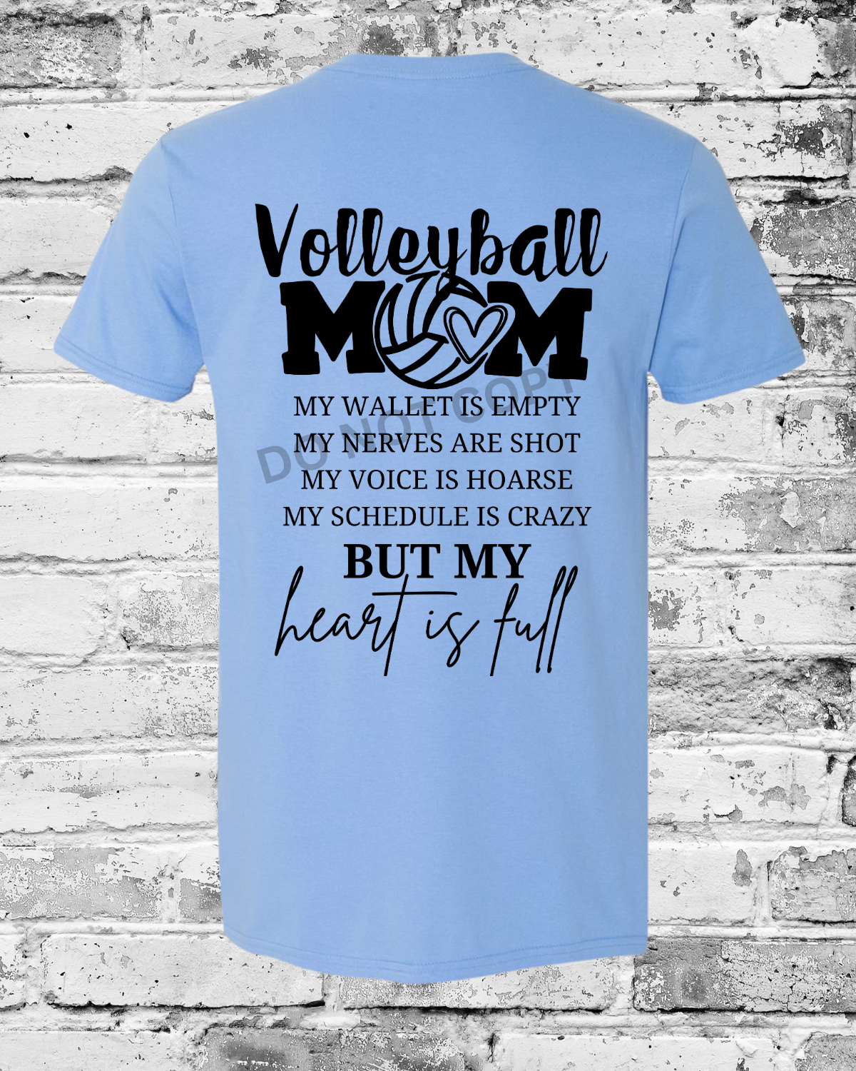 Adult Carolina Blue T-Shirt w/Heart is Full