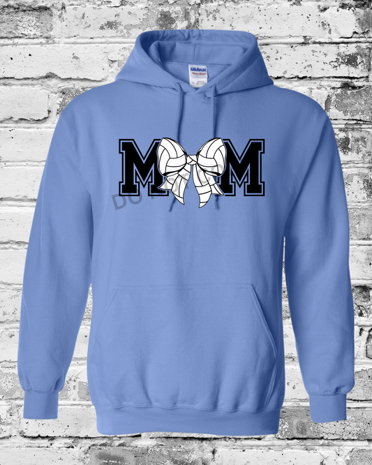 Adult Carolina Blue Hoodie w/Mom Volleyball Bow